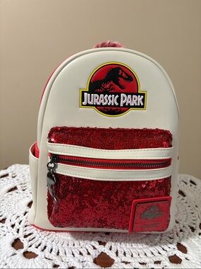 Loungefly Jurassic Park Sequin Bag/Backpack NWT